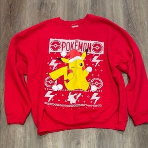 Pokemon Festive Red Crewneck Sweatshirt